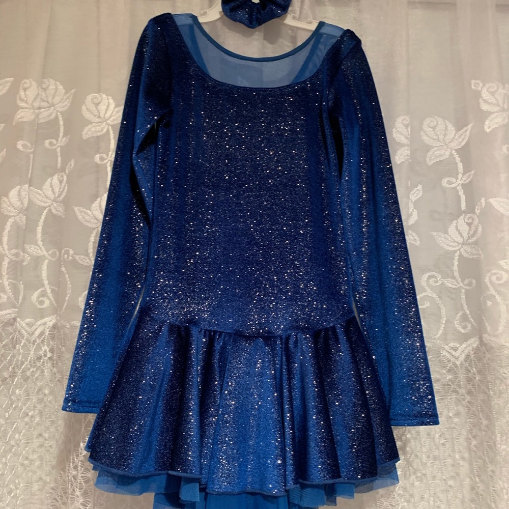 Girls Blue Figure Skating Dress